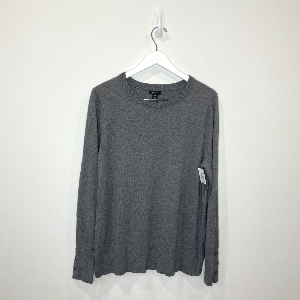 Halogen Gray Long Sleeve Crew Neck Triblend Pullover Sweater
